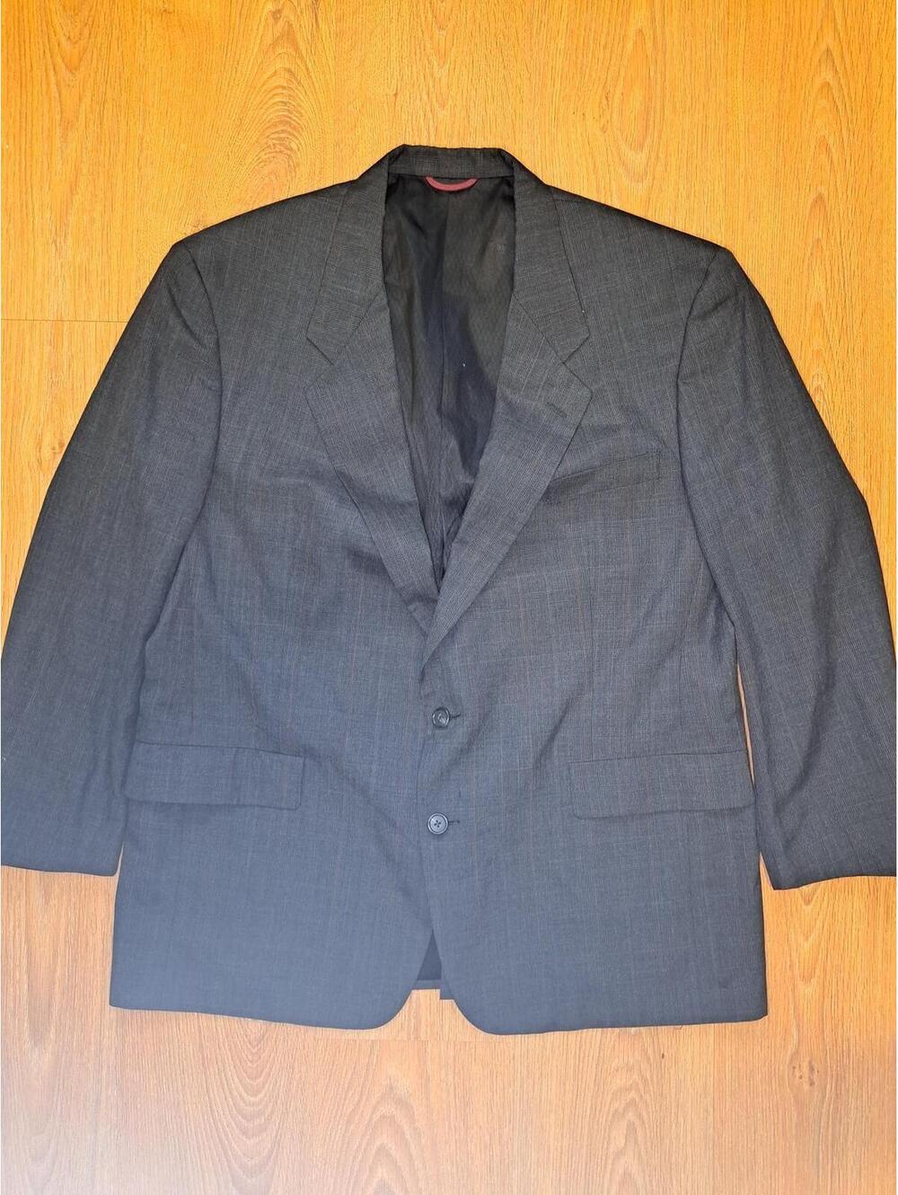 Hart Schaffner Marx Sport Coat Mens 46R Gray Glen Plaid